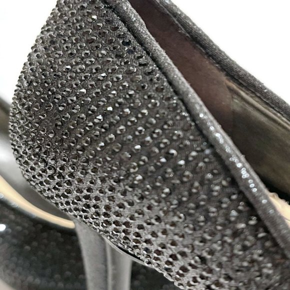Jessica Simpson Black 3" Heel Rhinestone Pointed Toe Party Pump - Picture 6 of 8